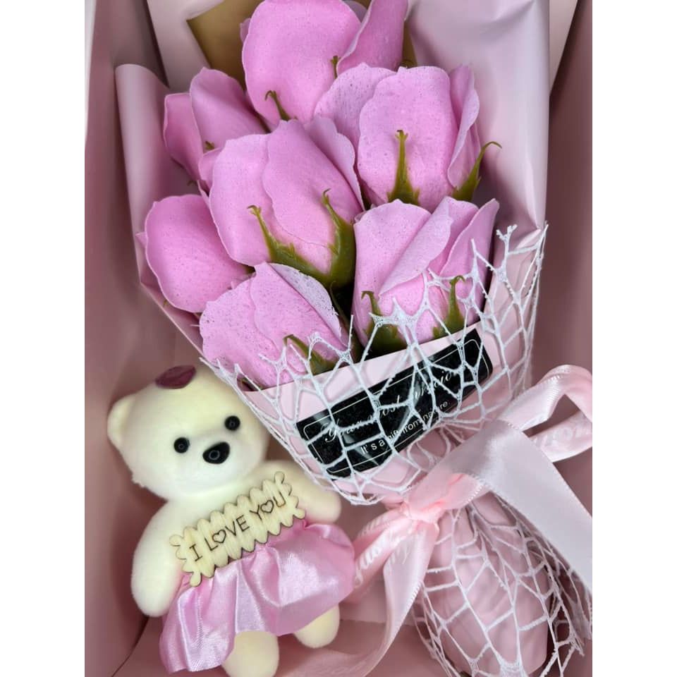 Kvepiančių muilo rožių puokštė