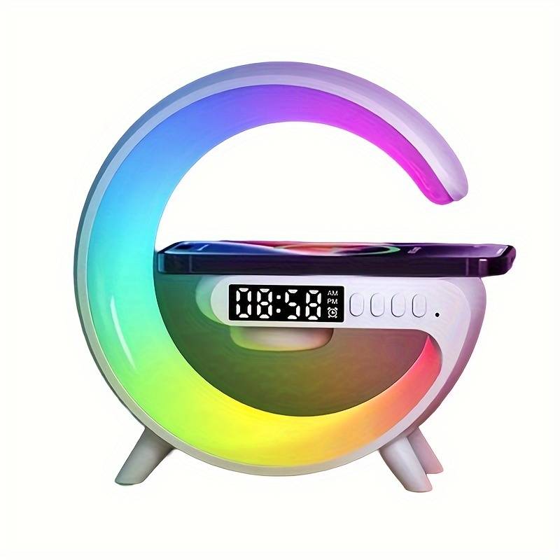 Garso kolonėlė 3in1 5W Garso kolonėlė su RGB apšvietimu, belaidžiu įkrovimu ir žadintuvu
